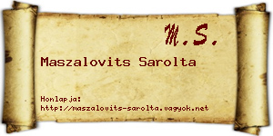 Maszalovits Sarolta névjegykártya